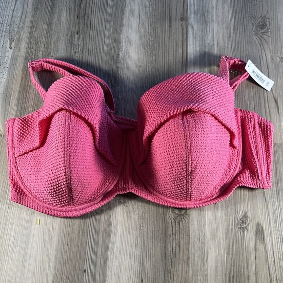 NWT Adore Me Rachelle Women's Hot Pink Bikini Top Plus  Size 40G - Picture 3 of 8